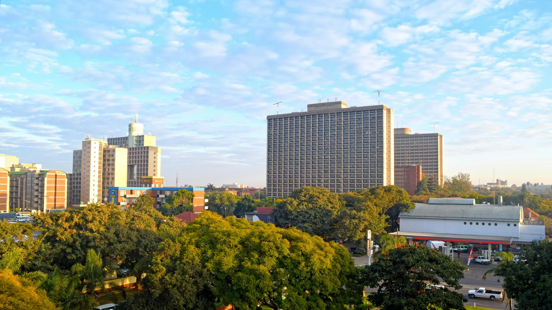 Harare city skyline in Zimbabwe